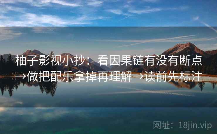柚子影视小抄：看因果链有没有断点→做把配乐拿掉再理解→读前先标注