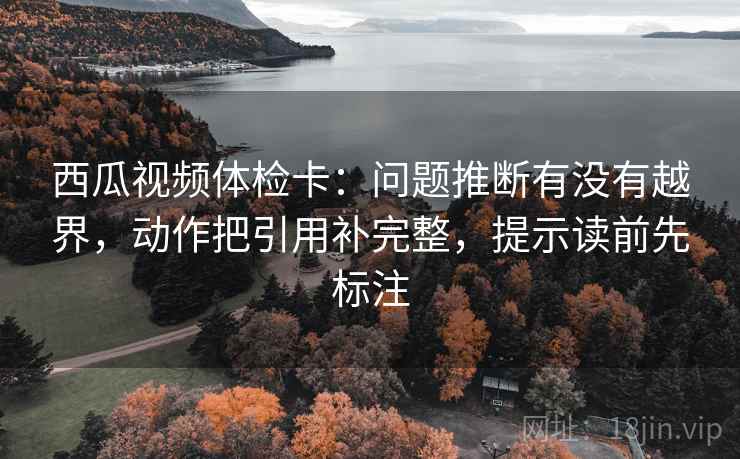 西瓜视频体检卡：问题推断有没有越界，动作把引用补完整，提示读前先标注