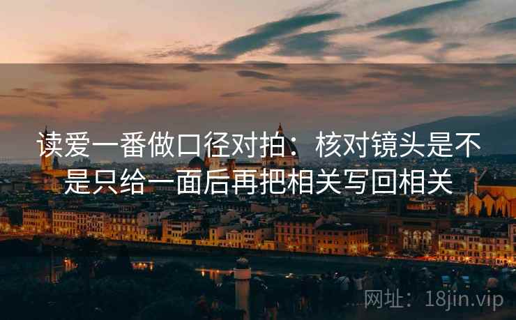 读爱一番做口径对拍：核对镜头是不是只给一面后再把相关写回相关