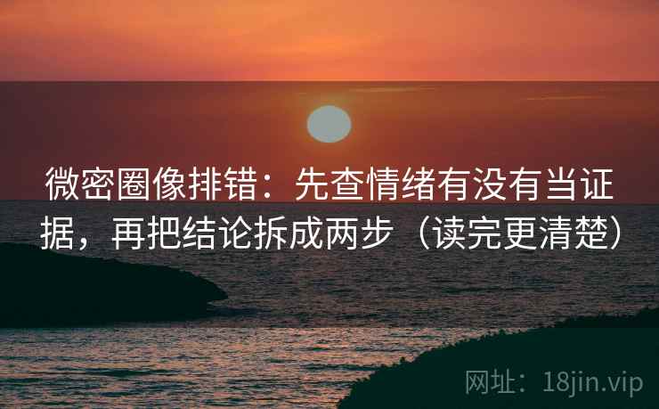 微密圈像排错：先查情绪有没有当证据，再把结论拆成两步（读完更清楚）