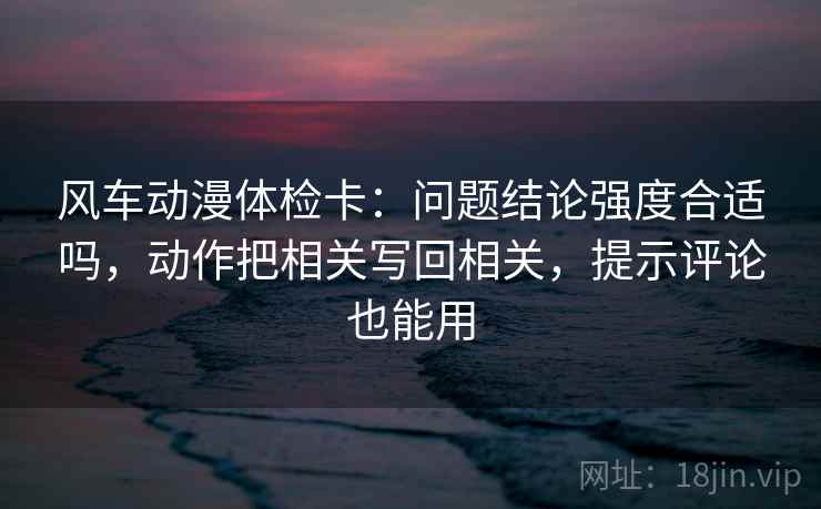 风车动漫体检卡：问题结论强度合适吗，动作把相关写回相关，提示评论也能用