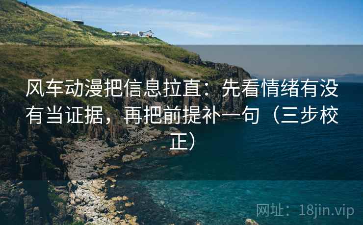 风车动漫把信息拉直:先看情绪有没有当证据,再把前提补一句(三步校正) 风车动漫把信息拉直:先看情绪有没有当证据,再把前提补一句(三步校正)