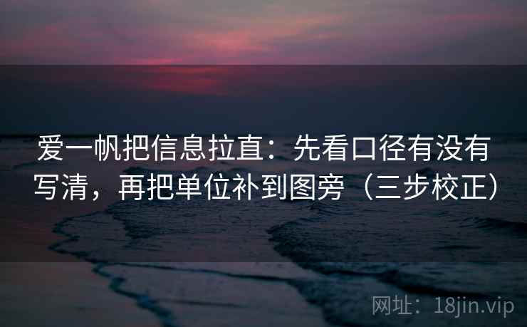 爱一帆把信息拉直：先看口径有没有写清，再把单位补到图旁（三步校正）